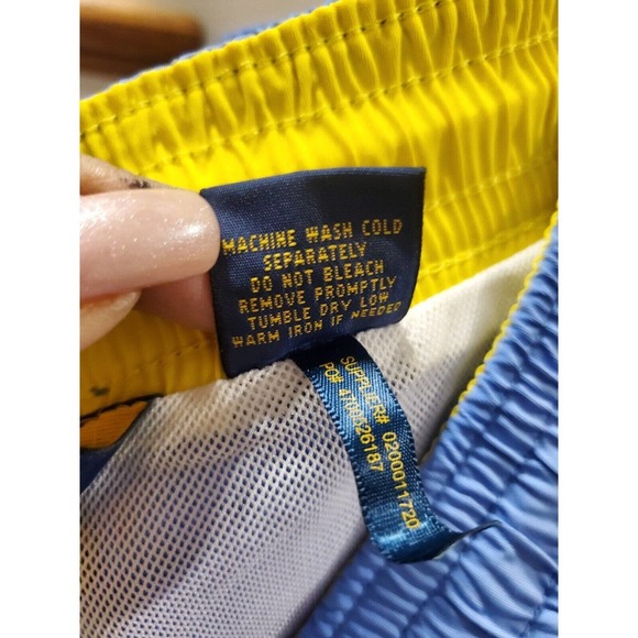 Polo Ralph Lauren Men's Blue Polyester Pull On Swim Trunk Logo Print Shorts 2XL - Picture 10 of 12